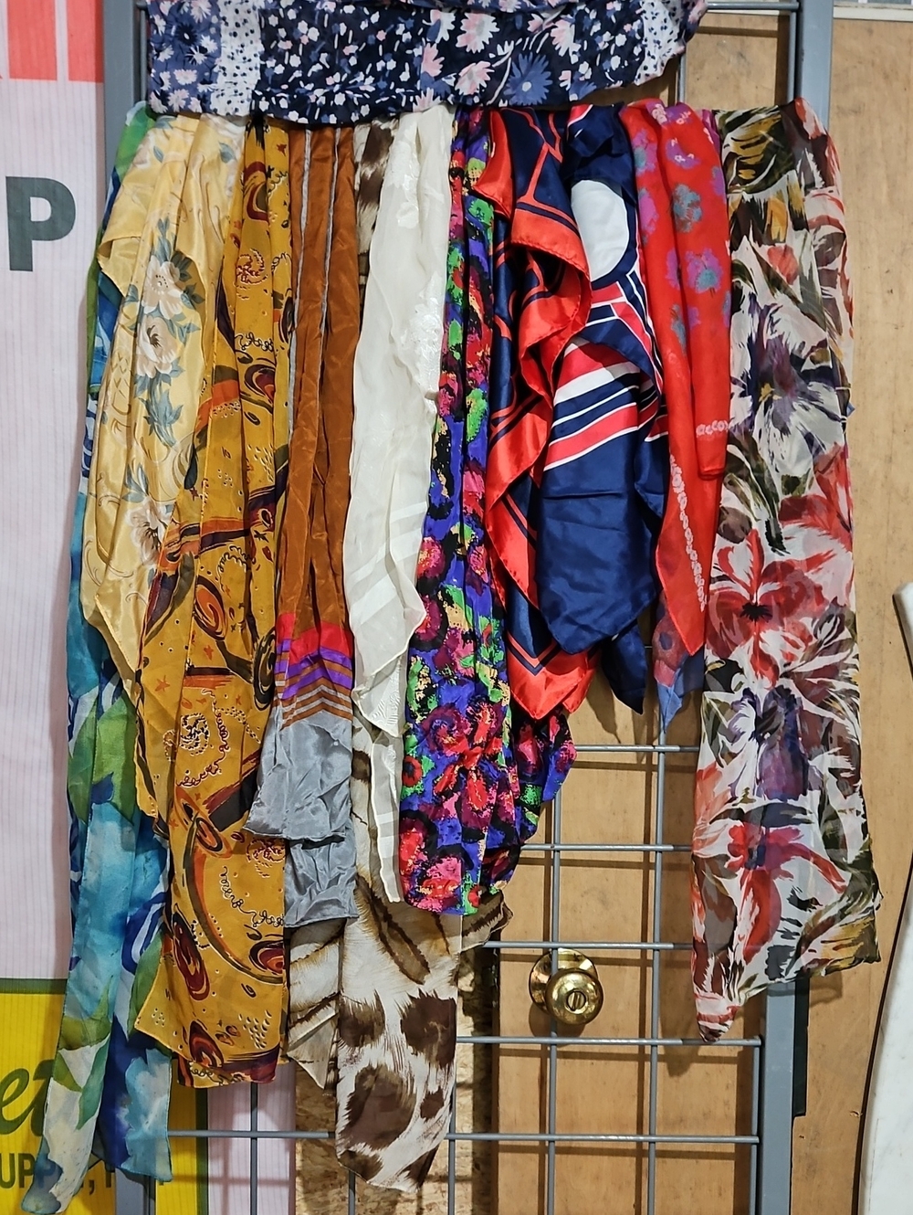 Colorful Mixed of 13 Silk and Satin Scarves Bundle